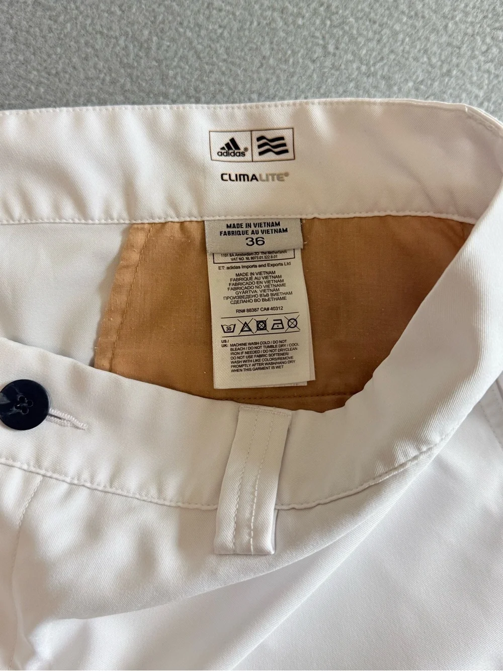 adidas Men’s White Flat Front Golf Shorts